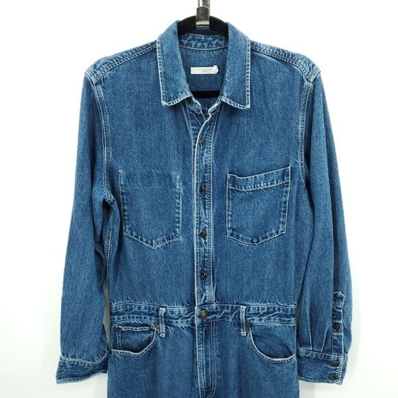 rag & bone All In One Denim Jumpsuit 10/30 Willow Blue - Picture 7 of 16